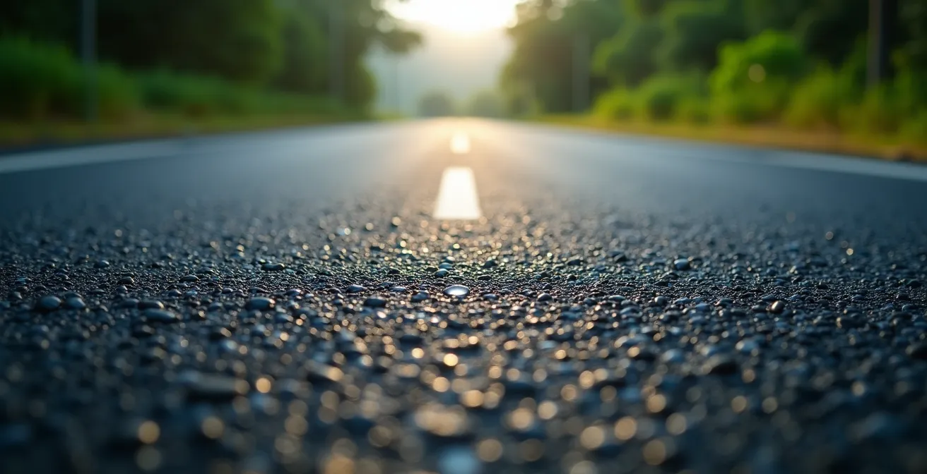 Vue aérienne de la Route des Tamarins à La Réunion avec circulation fluide